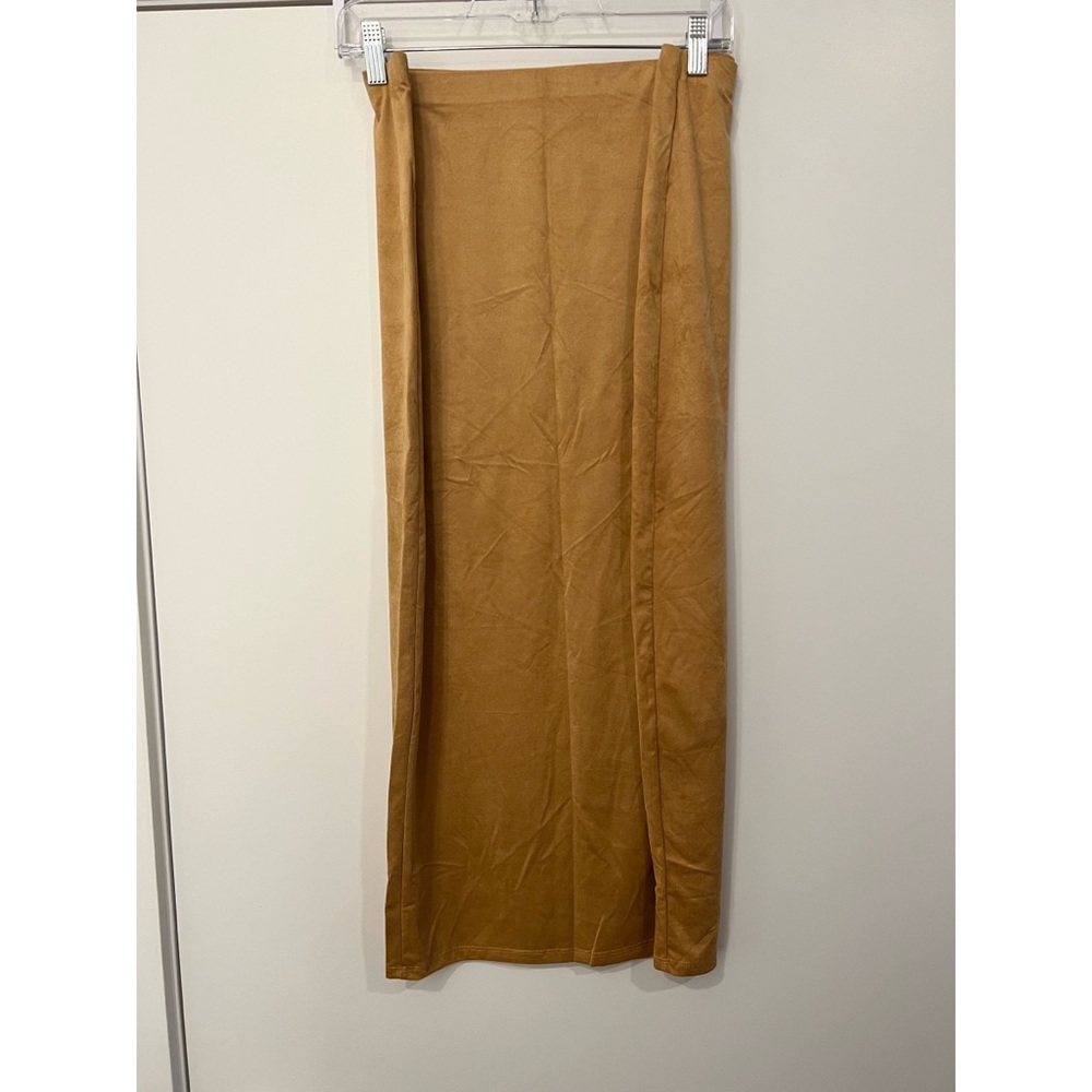 Fashion Nova Stayed For A Suede Skirt - Camel- Sz 3x - Picture 8 of 9
